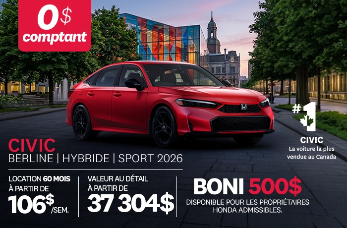 Bannière de Promotion Civic Sport Hybride 2026